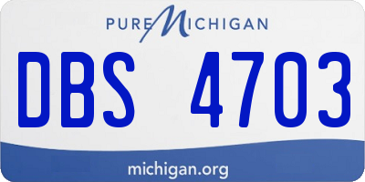 MI license plate DBS4703