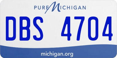 MI license plate DBS4704