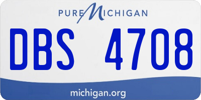 MI license plate DBS4708