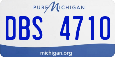 MI license plate DBS4710