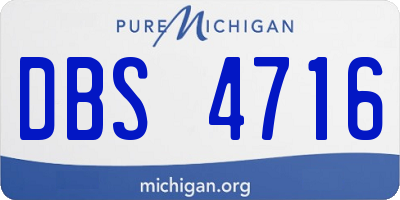 MI license plate DBS4716