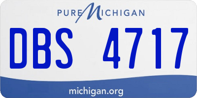 MI license plate DBS4717