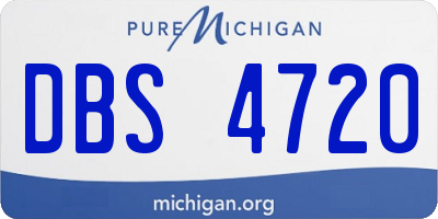 MI license plate DBS4720