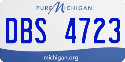 MI license plate DBS4723