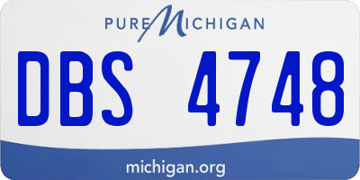 MI license plate DBS4748