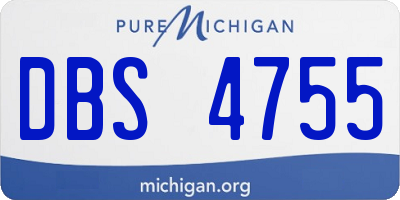 MI license plate DBS4755