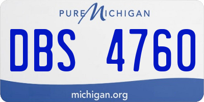 MI license plate DBS4760