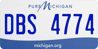 MI license plate DBS4774