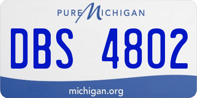 MI license plate DBS4802