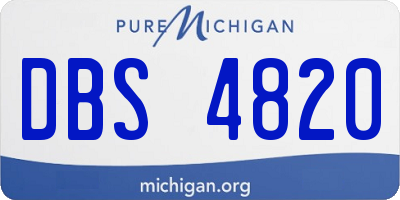 MI license plate DBS4820