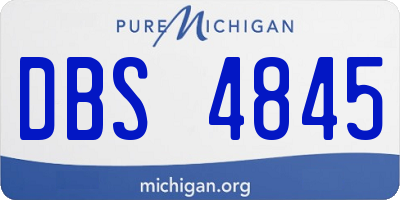 MI license plate DBS4845