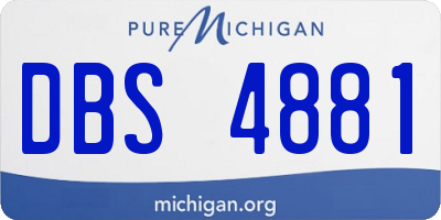 MI license plate DBS4881