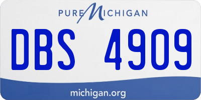 MI license plate DBS4909