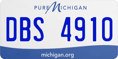MI license plate DBS4910