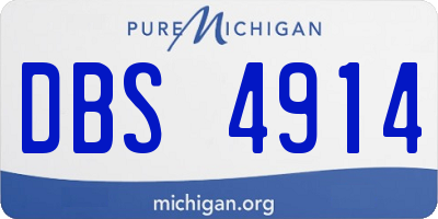 MI license plate DBS4914