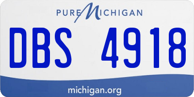 MI license plate DBS4918