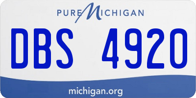 MI license plate DBS4920