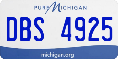 MI license plate DBS4925