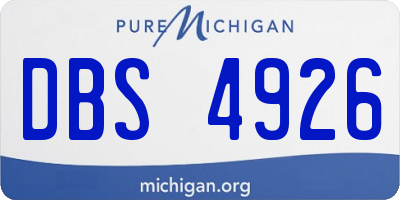 MI license plate DBS4926