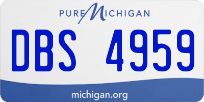 MI license plate DBS4959