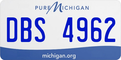 MI license plate DBS4962