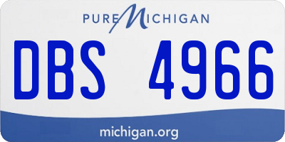 MI license plate DBS4966