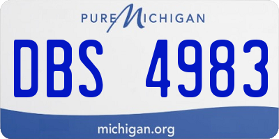 MI license plate DBS4983