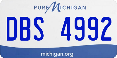 MI license plate DBS4992