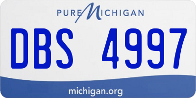 MI license plate DBS4997