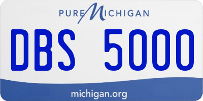 MI license plate DBS5000