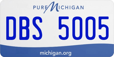 MI license plate DBS5005