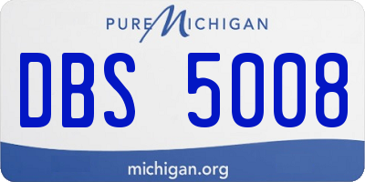 MI license plate DBS5008