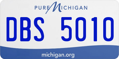 MI license plate DBS5010