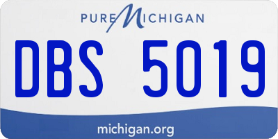 MI license plate DBS5019