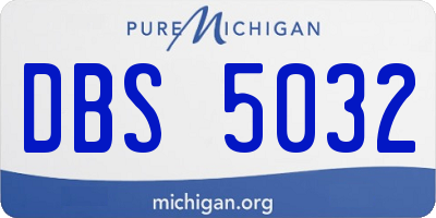 MI license plate DBS5032