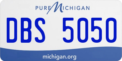 MI license plate DBS5050