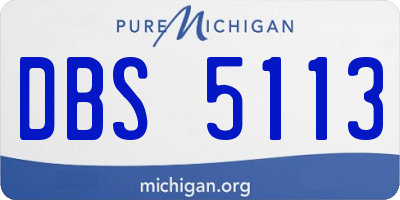 MI license plate DBS5113