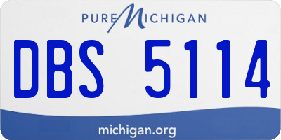 MI license plate DBS5114