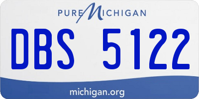 MI license plate DBS5122