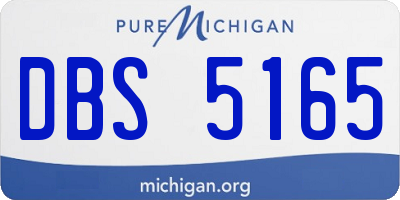 MI license plate DBS5165