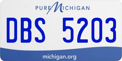 MI license plate DBS5203