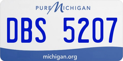 MI license plate DBS5207