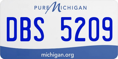 MI license plate DBS5209