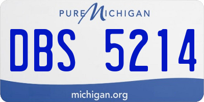 MI license plate DBS5214
