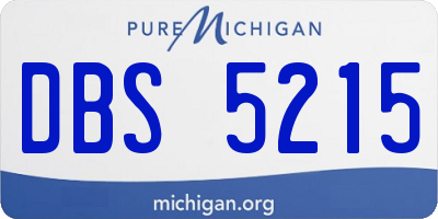 MI license plate DBS5215