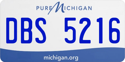 MI license plate DBS5216