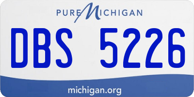 MI license plate DBS5226