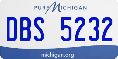 MI license plate DBS5232