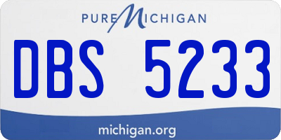 MI license plate DBS5233