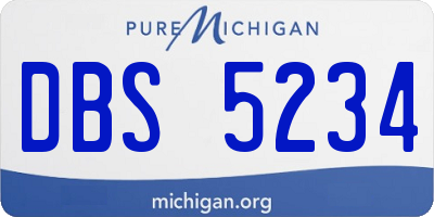 MI license plate DBS5234